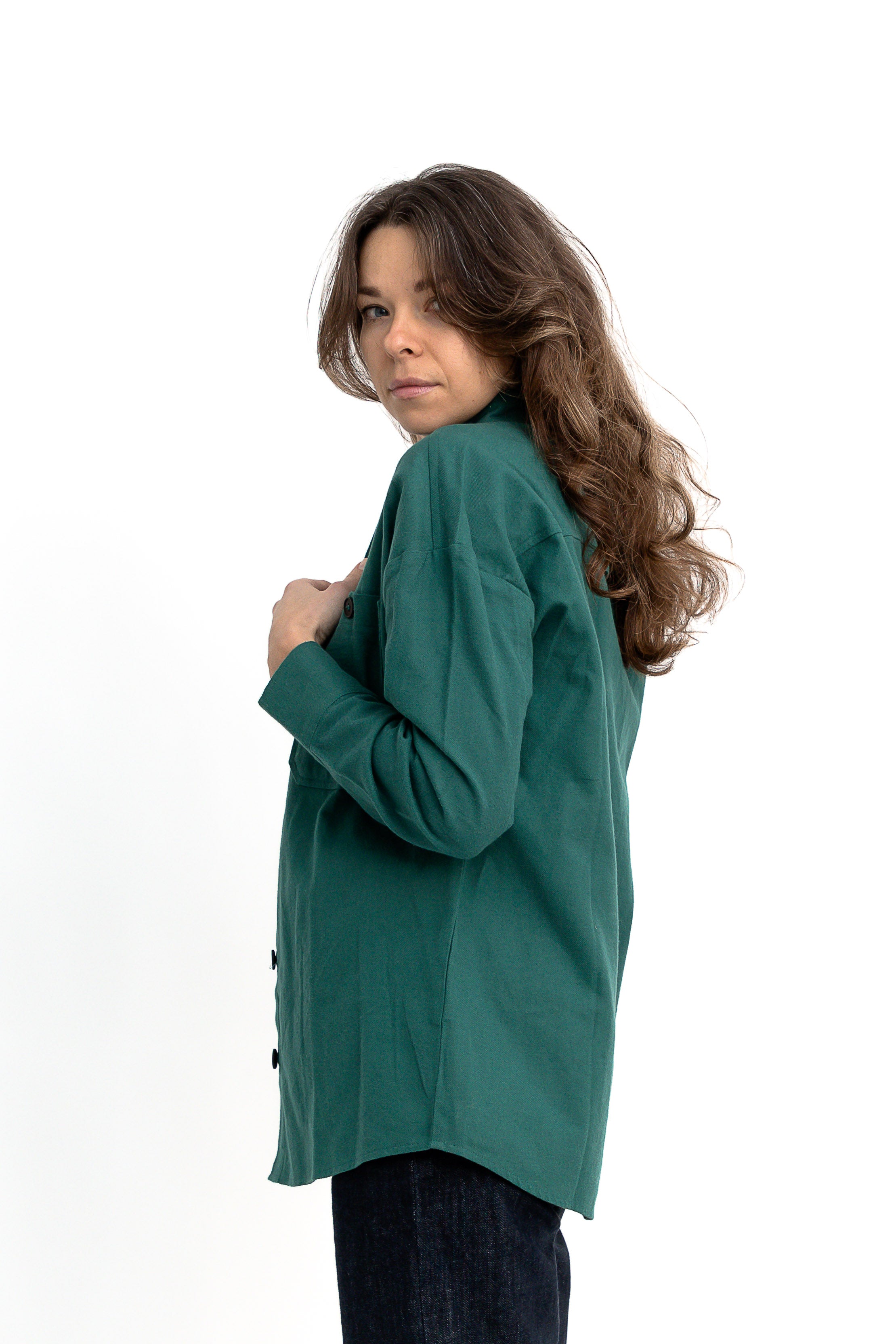 Hrubší košile MELAWEAR Saira - Green